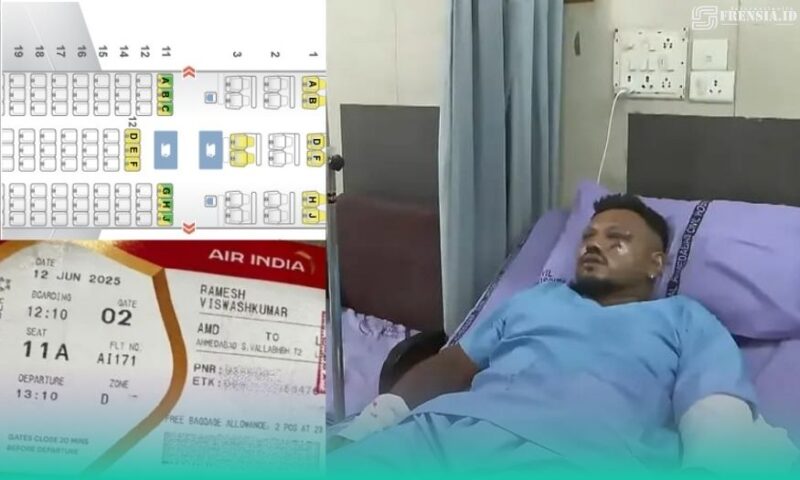 Gambar Telah Diriset! Kursi 1 Orang yang Selamat dalam Kecelakaan Pesawat di India Teraman (Sumber: Grafis Frensia)