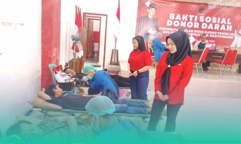 Gambar Aksi Sosial Peringati Bulan Bung Karno, DPC PDI Perjuangan Banyuwangi Gelar Donor Darah (Sumber: Istimewa)