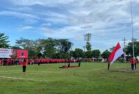 DPC PDIP Jember saat menggelar upacara (Sumber foto: Sigit)