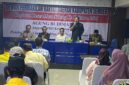 Anggota DPRD Jember Fraksi Golkar Agung Budiman saat memberikan penyampaian di acara reses (Sumber foto: Sigit)