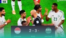 Gambar Sempat Ada Ketegangan, Garuda Kalah Tipis 2-3 dari Arab Saudi (Sumber: Grafis Frensia)