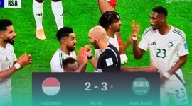Gambar Sempat Ada Ketegangan, Garuda Kalah Tipis 2-3 dari Arab Saudi (Sumber: Grafis Frensia)
