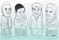 Ilustrasi Kiai dalam cover Buku 99 Kiai Kharismatik Indonesia 2 Karya KH. A. Aziz Masyhuri Terbitan Diva Press