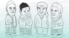 Ilustrasi Kiai dalam cover Buku 99 Kiai Kharismatik Indonesia 2 Karya KH. A. Aziz Masyhuri Terbitan Diva Press