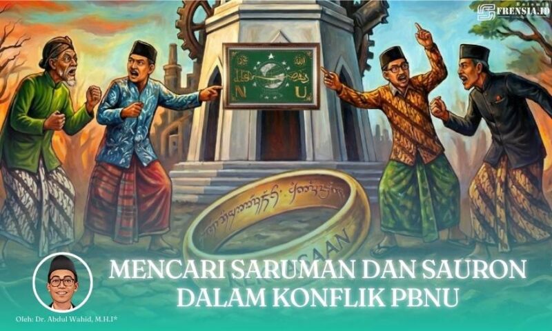 Gambar Kolom Abdul Wahid: Mencari Saruman dan Sauron dalam Konflik PBNU (Grafis Frensia) 
