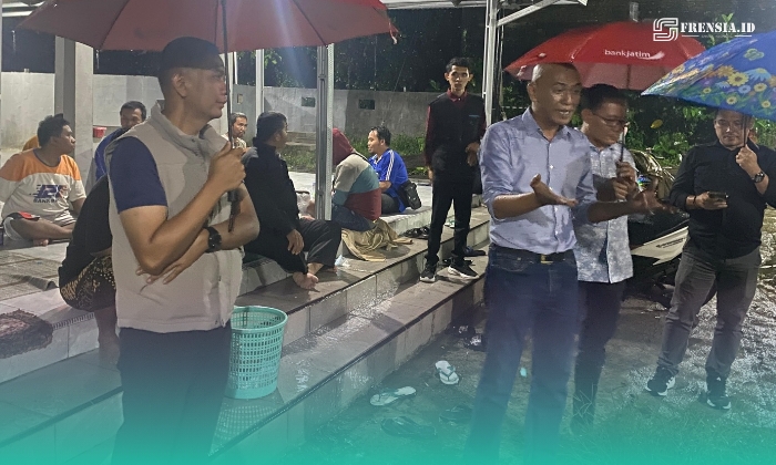 Satgas Tata Ruang Kabupaten Jember saat di lokasi Perumahan Villa Indah, Tegal Besar, Kaliwates. (Foto: Sigit/Frensia). 