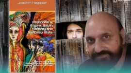 Gambar Psikolog, Joachim Hagopian, Kaji Kasus Epstein Sebagai Anatomi Sistem Pemerasan Seksual (Sumber: Grafis Frensia)