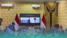 Rapat koordinasi Gus Bupati Fawait dengan Hiswana Migas di layar zoom (Foto: Sigit/Frensia). 