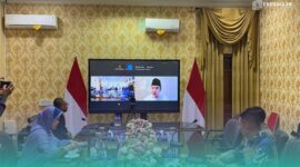 Rapat koordinasi Gus Bupati Fawait dengan Hiswana Migas di layar zoom (Foto: Sigit/Frensia). 