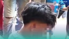 Penampakan pelaku saat tertangkap warga setempat (Foto: Istimewa).