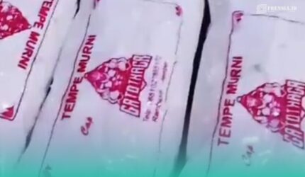 Tempe milik Miftahul Huda, perajin tempe dari Desa Kaliwining, Kecamatan Rambipuji, Jember (Foto: Fadli/Frensia).