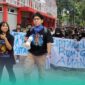 Massa aksi mahasiswa UNEJ saat melakukan aksi solidaritas pada korban pelecehan seksual di kampus (Foto: Fadli/Frensia). 