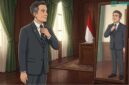 Ilustrasi seorang pejabat publik sedang meninjau dirinya sendiri di depan cermin sebelum bertemu masyarakat (Sumber: AI)