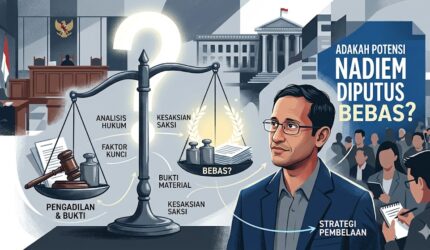 Ilustrasi Ai dari gambar Adakah Potensi Kasus Nadiem Diputus Bebas.