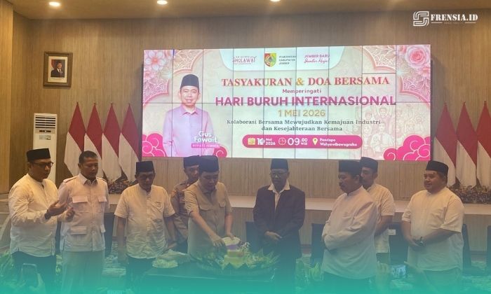 Suasana saat acara peringatan May Day di Pemerintahan Kabupaten Jember (Foto: Sigit/Frensia). 