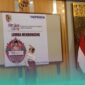 Salah satu peserta dalam penampilan lomba mendongeng di Aula Graha Wiyata Mandala Dispendik Jember (Foto: Fadli/Frensia). 