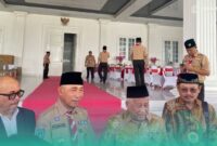 Rektor Universitas Nahdlatul Ulama Surabaya (Unusa), Prof. Tri Yogi Yuwono (dari Kiri), H.M. Arum Sabil, Prof. Mohammad Nuh, Prof. Budi Santoso, Dekan Fakultas Kedokteran Unusa (Foto: Sigit/Frensia). 
