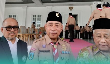 Ketua Kwarda Gerakan Pramuka Jawa Timur, H.M. Arum Sabil (tengah) (Foto: Fadli/Frensia).