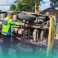 Piket Gakkum  Satlantas Polres Jember saat mendatangi TKP pakusari antara sepeda motor dengan truk (Foto: Satlantas Polres Jember). 