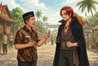 Percakapan Imajiner seorang calon kepala desa dengan Akagami No Shanks, belajar arti pengorbanan. Sumber: Gemini AI