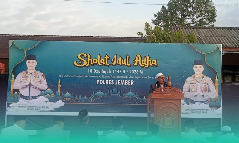 Gambar Khotbah Idul Adha Di Polres Jember, Prof Hepni Sebut Ritual Sa'i Sebagai Ajaran Kepedulian (Sumber: Istimewa)
