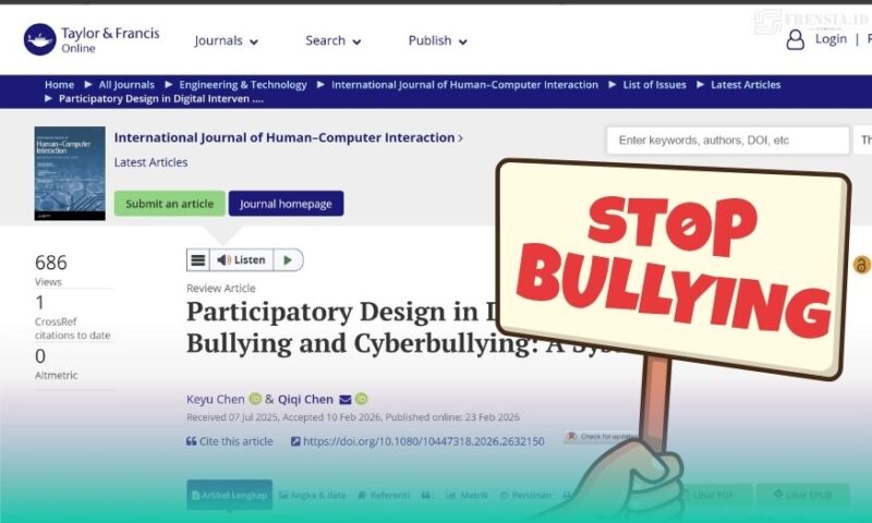 Gambar Review Kajian Bullying Mendorong Partisipasi Pencegahan Berbasis Teknologi (Sumber: Grafis Frensia)