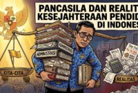 Ilustrasi gambar 'Pancasila dan Realitas Kesejahteraan Pendidik di Indonesia' (Gemini/Ai). 