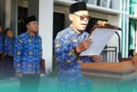 Rektor UIN KHAS Jember, Prof. Hefni Zain, saat sambutan pas acara peringatan Hari Lahir Pancasila 2026 (Foto: Humas UIN KHAS). 