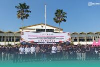 Foto bersama Pemkab Jember, bersama TNI/Polri dan anggota PSHT Cabang Jember (Foto: Diskominfo Jember). 