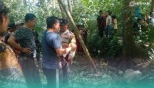 warga setempat saat menemukan kerangka manusia di Gunung Tengu, Kecamatan Kalisat, Kabupaten Jember (Foto: Istimewa). 