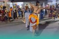 Salah satu penari jaranan saat agenda peringatan Satu Suro di Desa Sidomekar, Kecamatan Semboro, Jember (Foto: Istimewa).  