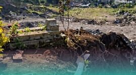 Penampakan makam yang terkena alat berat galian C (Foto: Istimewa). 