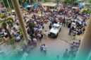 Ribuan massa saat mengikuti aksi damai dukung Program MBG di depan Gedung DPRD Jember (Foto: Sigit/Frensia). 