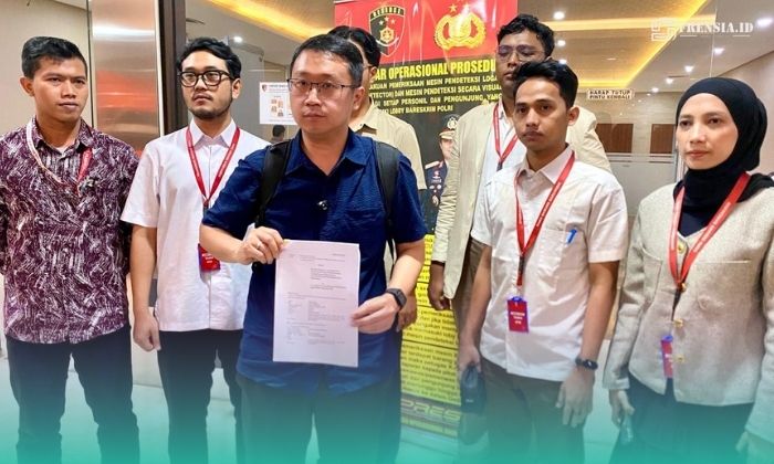 LBH PB PMII saat mendampingi klien atau korban dari dugaan penipuan  dan penggelapan dana investor dana KoinWorks di Bareskrim Polri (Foto: LBH PB PMII).  
