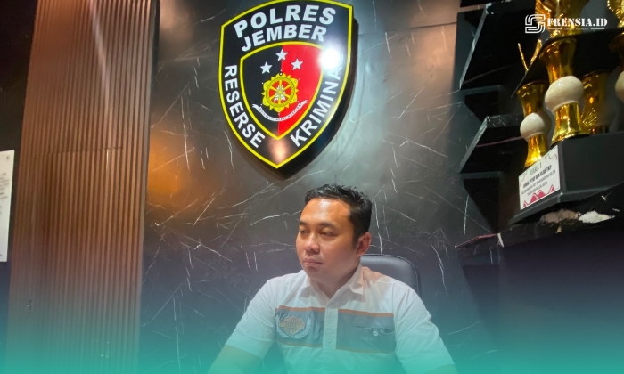 Kanit Pidum Satreskrim Polres Jember, Ipda Andry Yunni Prasetyo saat diwawancarai (Foto: Sigit/Frensia). 
