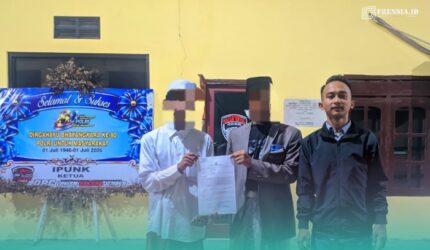 Kedua korban berinisial MRN dan RA saat didampingi Penasehat Hukum, Avid Liannur di Polsek Balung, Jember (Foto: Istimewa).