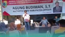 Anggota DPRD Kabupaten Jember, Agung Budiman, saat sambutan di acara reses di Kecamatan Rambipuji, Jember (Foto: Istimewa).