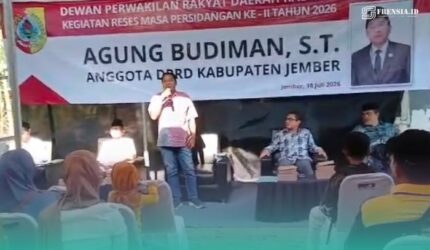 Anggota DPRD Kabupaten Jember, Agung Budiman, saat sambutan di acara reses (Foto: Istimewa).