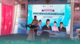 Bupati Jember, Muhammad Fawait saat sambutan dalam peresmian Program Homecare (Foto: Istimewa). 