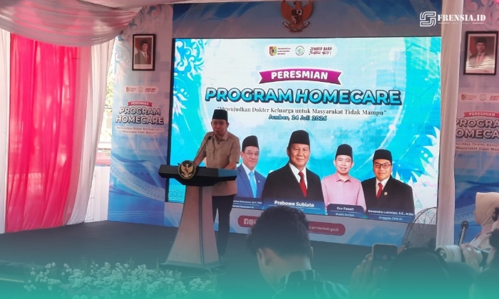 Bupati Jember, Muhammad Fawait saat sambutan dalam peresmian Program Homecare (Foto: Istimewa). 