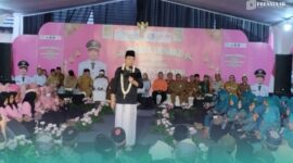 Bupati Jember, Muhammad Fawait, saat acara Bunga Desaku di Balai Desa Manggisan, Kecamatan Tanggul, Jember, pada Selasa (28/7/2026) (Foto: Fadli/Frensia). 