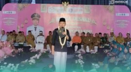 Bupati Jember, Muhammad Fawait, saat acara Bupati Ngantor di Desa dan Kelurahan (Bunga Desaku) di Kecamatan Tanggul, pada Selasa (28/7/2026) (Foto: Fadli/Frensia). 