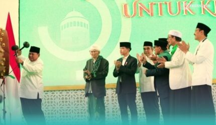 Presiden RI, Prabowo Subianto saat membuka Muktamar NU ke-35 di Tambakberas, Jombang (Foto: Istimewa).