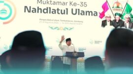 Presiden RI ke-8, Prabowo Subianto saat sambutan di Muktamar NU ke-35 Tambakberas, Jombang (Foto: Istimewa). 