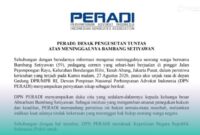 Surat pernyataan sikap PERADI terkait kematian penjual cermin di Pejompongan, Jakarta (Foto: Tangkapan layar dari website Peradi.id). 
