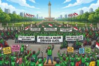 Ilustrasi Ojol Kawal Aksi Pati 27 Agustus 2026 (Foto: Artificial Intellegence). 