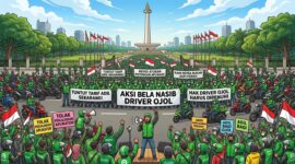 Ilustrasi Ojol Kawal Aksi Pati 27 Agustus 2026 (Foto: Artificial Intellegence). 
