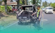 Adu Banteng Pick Up dan Truk di Tikungan Glenfalog Banyuwangi, 4 Orang Luka-luka