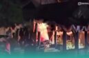 Pemadam Kebakaran saat memadamkan api di Kantor Taman Nasional Meru Betiri (TNMB) di Jalan Sriwijaya, Kelurahan Karangrejo, Kecamatan Sumbersari, Jember (Foto: Istimewa). 
