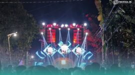 Penampakan masyarakat saat melihat sound horeg di wilayahnya. (Foto: Faiq Al Himam/Frensia). 